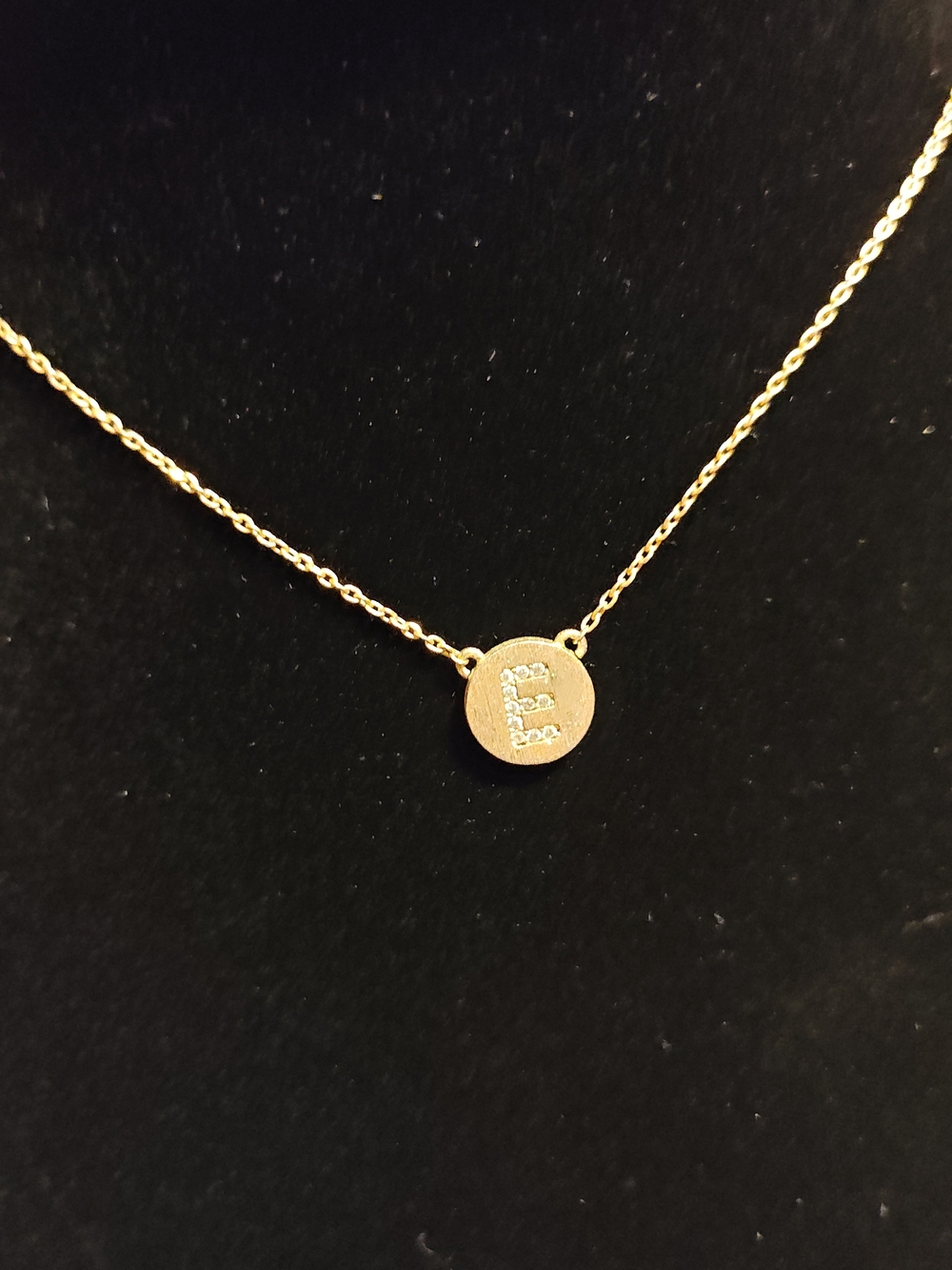Gold Initial 'E' Disc Necklace - Women's Jewelry